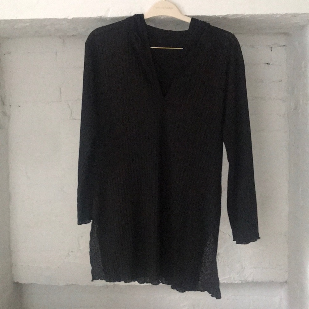 Black hooded swim coverup